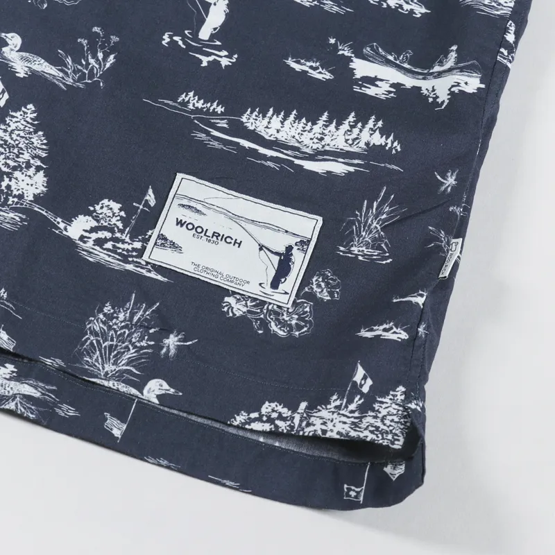 Woolrich Zavikon Short Sleeve Shirt Melton Blue-2