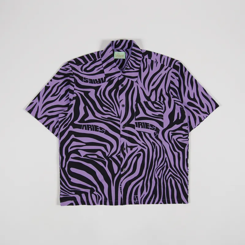 Aries Zebra Hawaiian Shirt Lilac