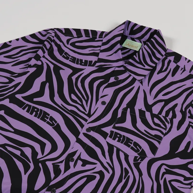 Aries Zebra Hawaiian Shirt Lilac-1