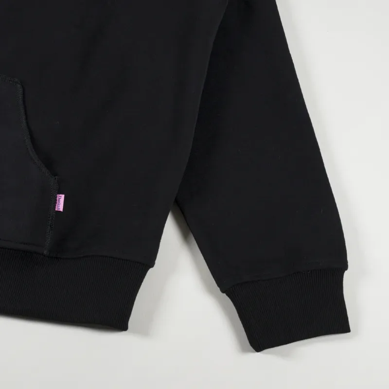 Thanks Zip Hoodie Olive Embroidery Black-7