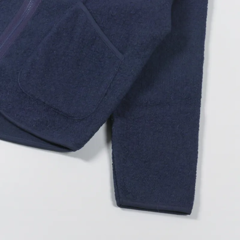 Universal Works Zip Liner Jacket Navy Tibet Fleece-7