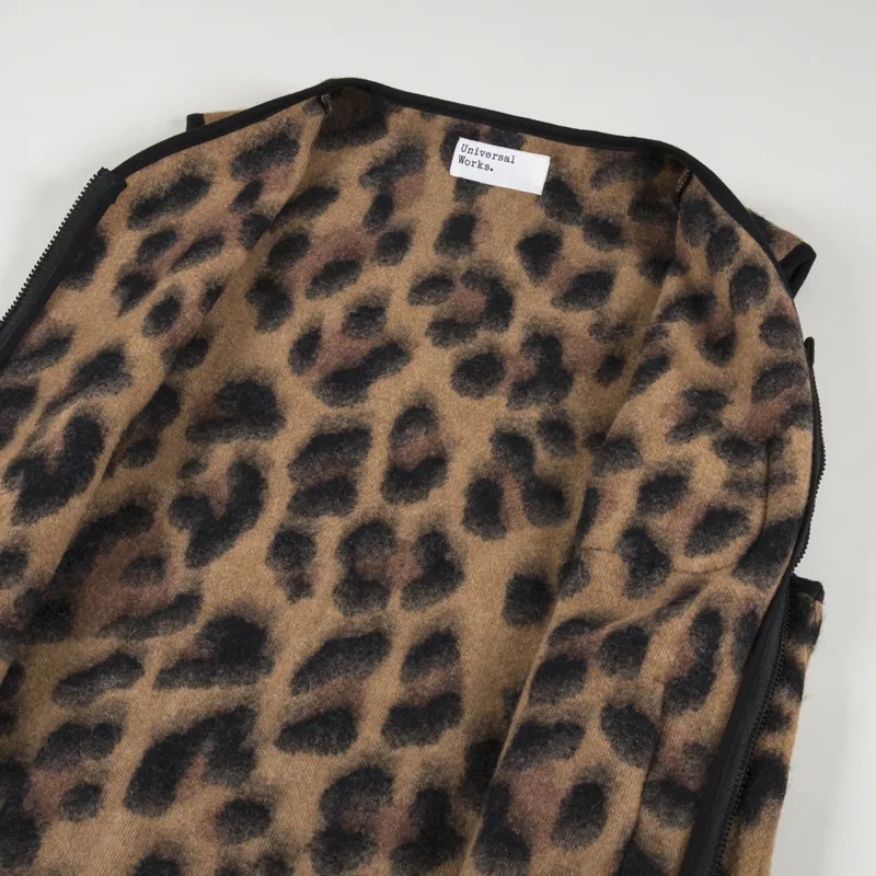 Universal Works Mens Zip Gilet Cumin Montenero Fleece Vest