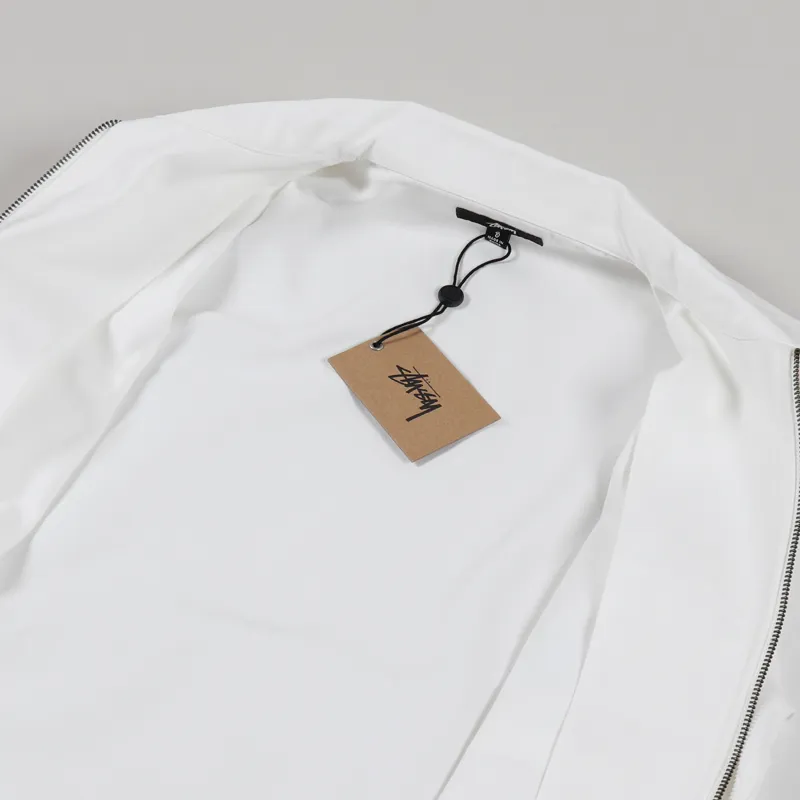 Stussy Mens Zip Up Workwear Long Sleeve Shirt Off White