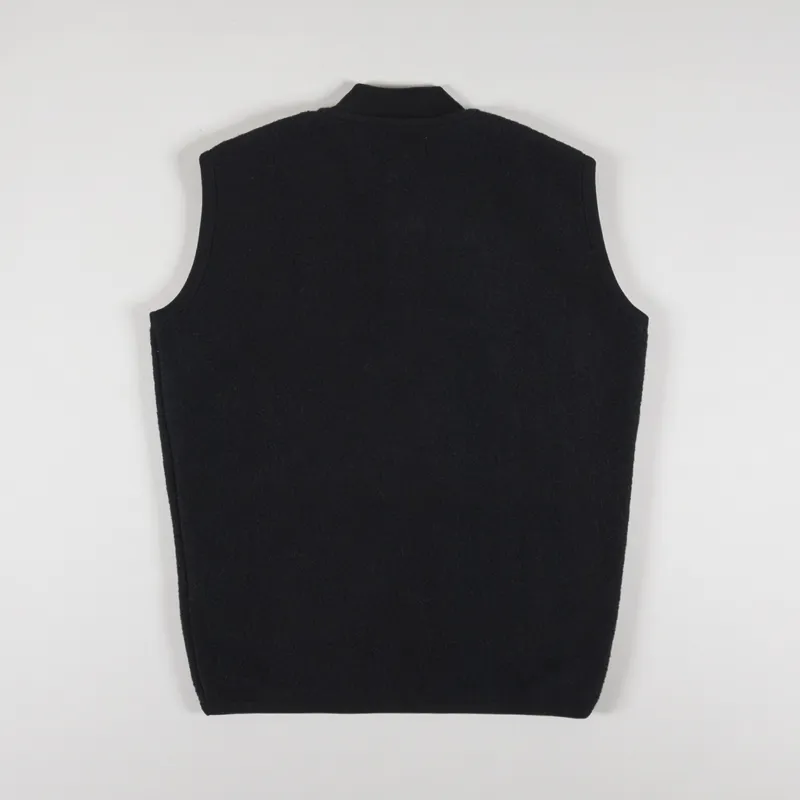Universal Works Mens Fleece Vest Zip Waistcoat Black Gilet