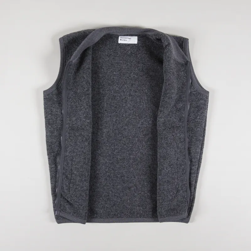 Universal Works Zip Waistcoat Grey Marl-1