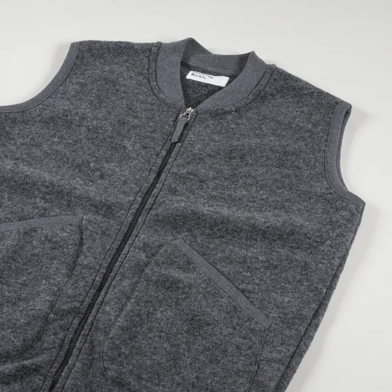 Universal Works Zip Waistcoat Grey Marl-3