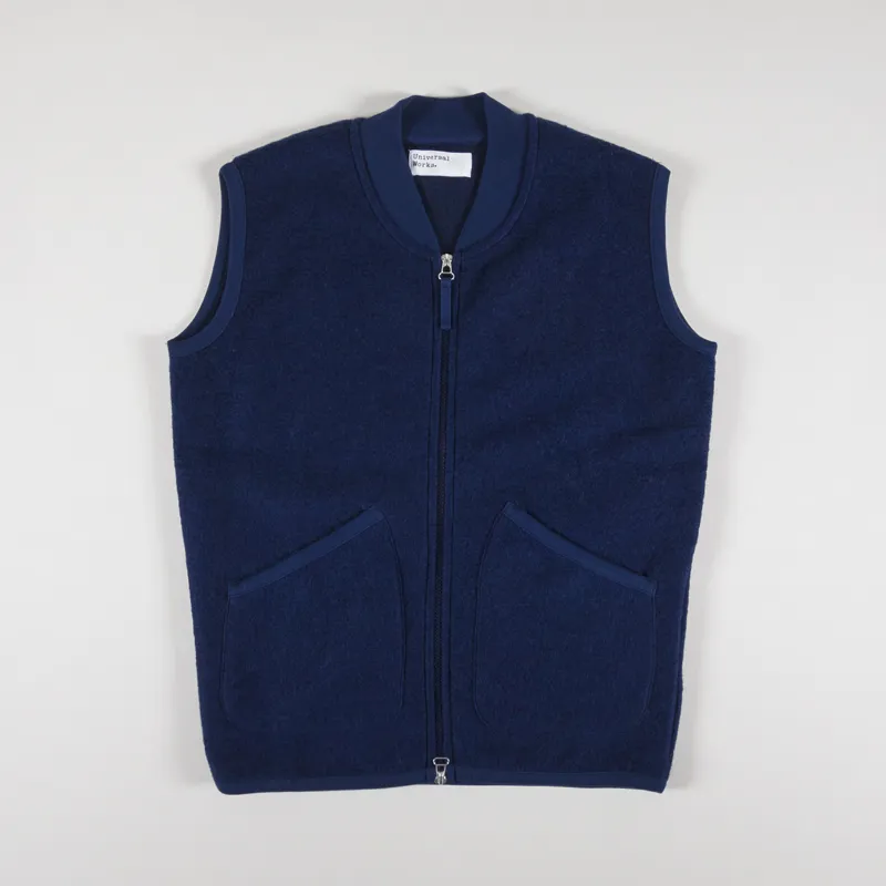 Universal Works Zip Waistcoat Indigo