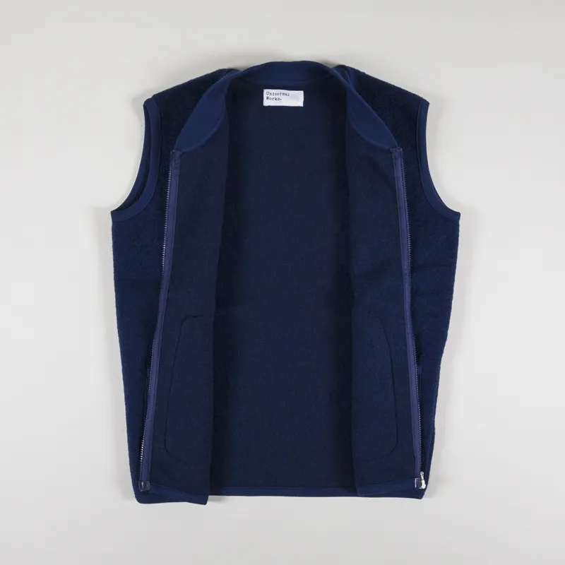 Universal Works Zip Waistcoat Indigo-2