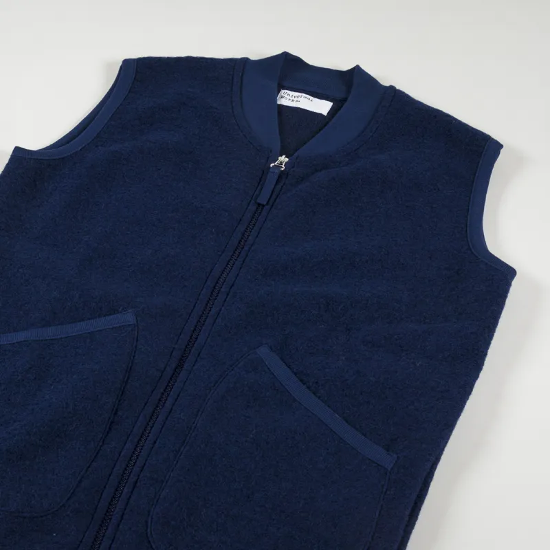 Universal Works Zip Waistcoat Indigo-3