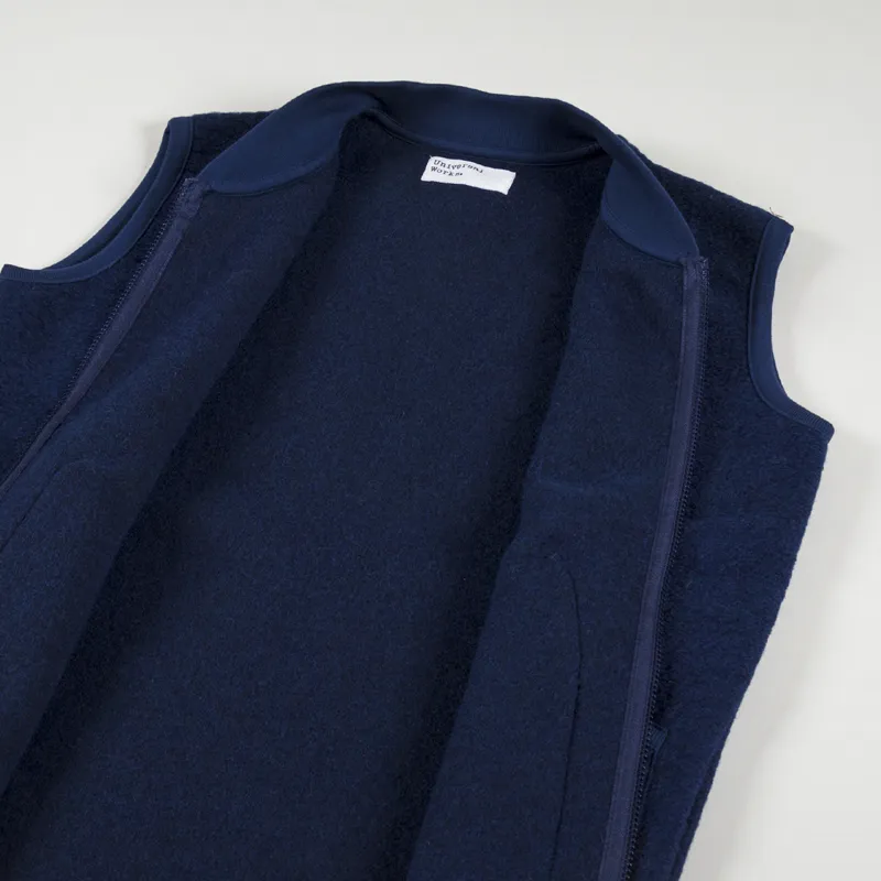 Universal Works Zip Waistcoat Indigo-4