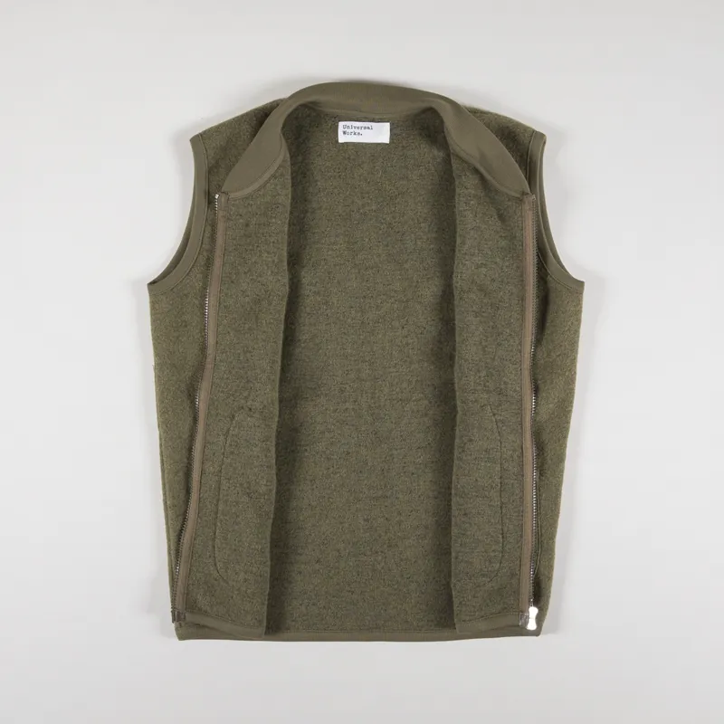 定価5.7万 POSTELEGANT Wool Pockets Vest M Universal Works Zip Waistcoat (Wool Fleece) - Mustard | Article.