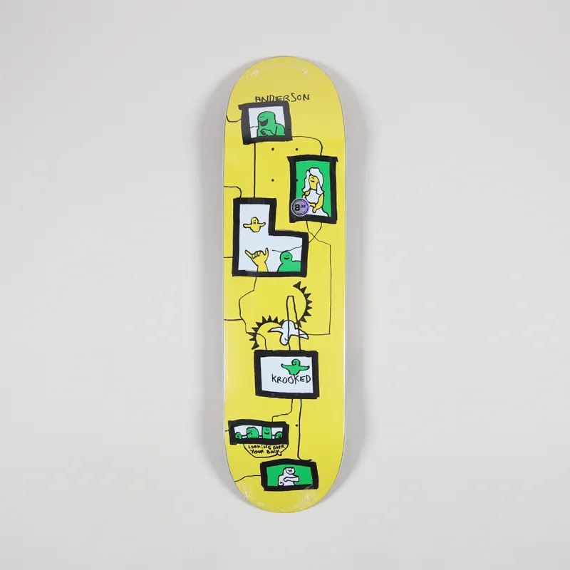Krooked Skateboards Anderson Frames Deck Yellow 8.38 Inch