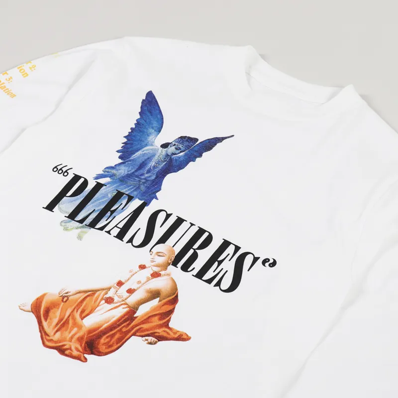 Pleasures Return Long Sleeve T Shirt White-2