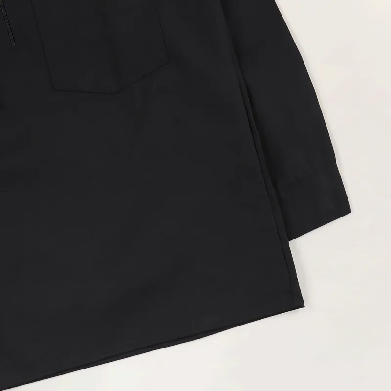 Ben Davis Half Zip Long Sleeve Shirt Black-3