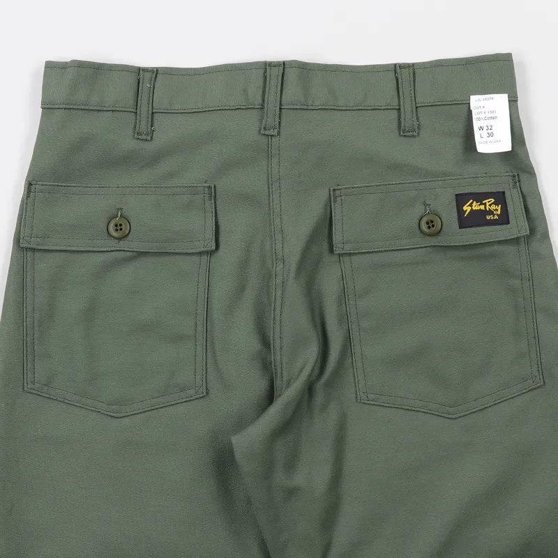 Stan Ray 1301 Slim Fatigue Trousers Olive Sateen-5