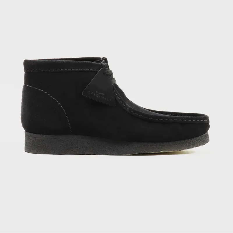 Clarks Mens AW19 Outdoor Wallabee Boots Black Suede