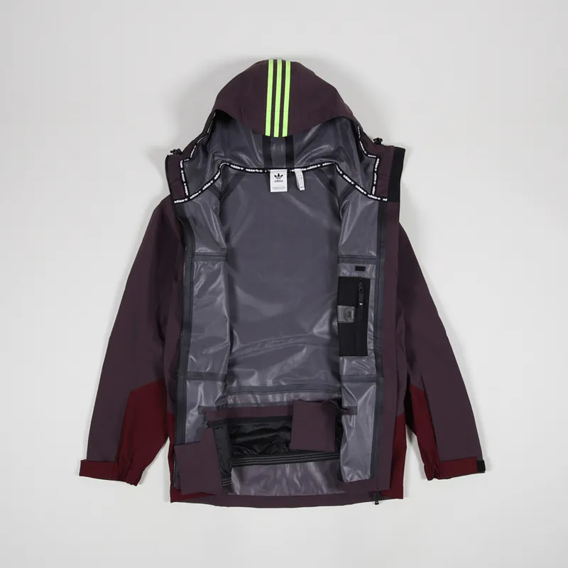 Adidas Snowboarding 3L20 Jacket Red Maroon Green-1