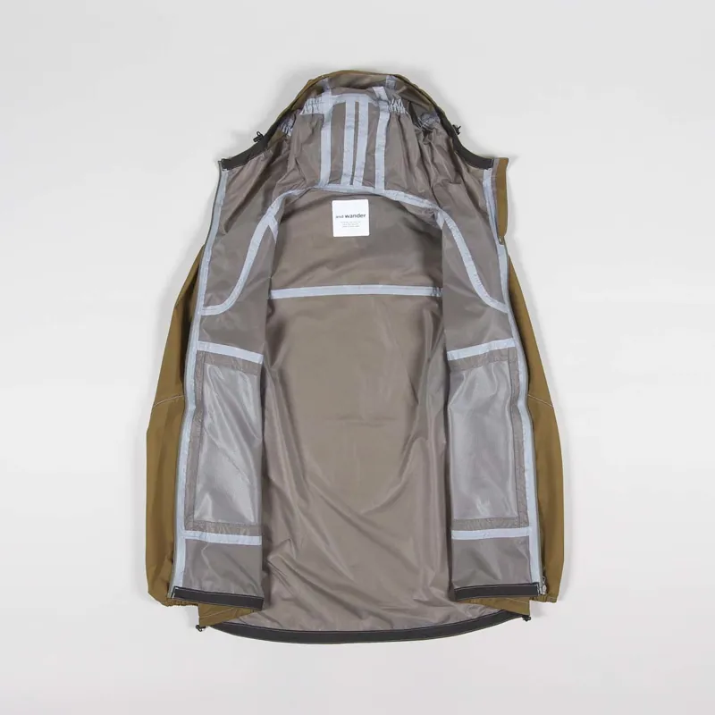 And Wander 3L UL Rain Jacket Camel-1