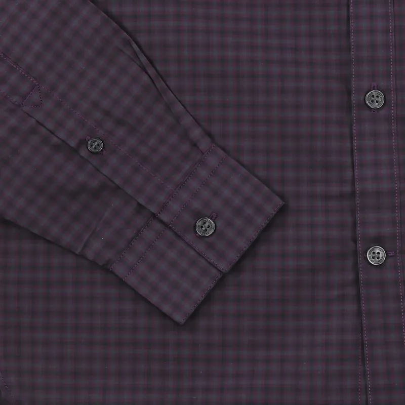 Fred Perry Three-Colour Gingham Shirt Deep Mahogany-2