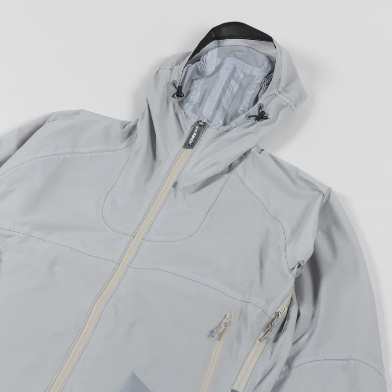 And Wander 3L UL Rain Jacket Light Grey-3