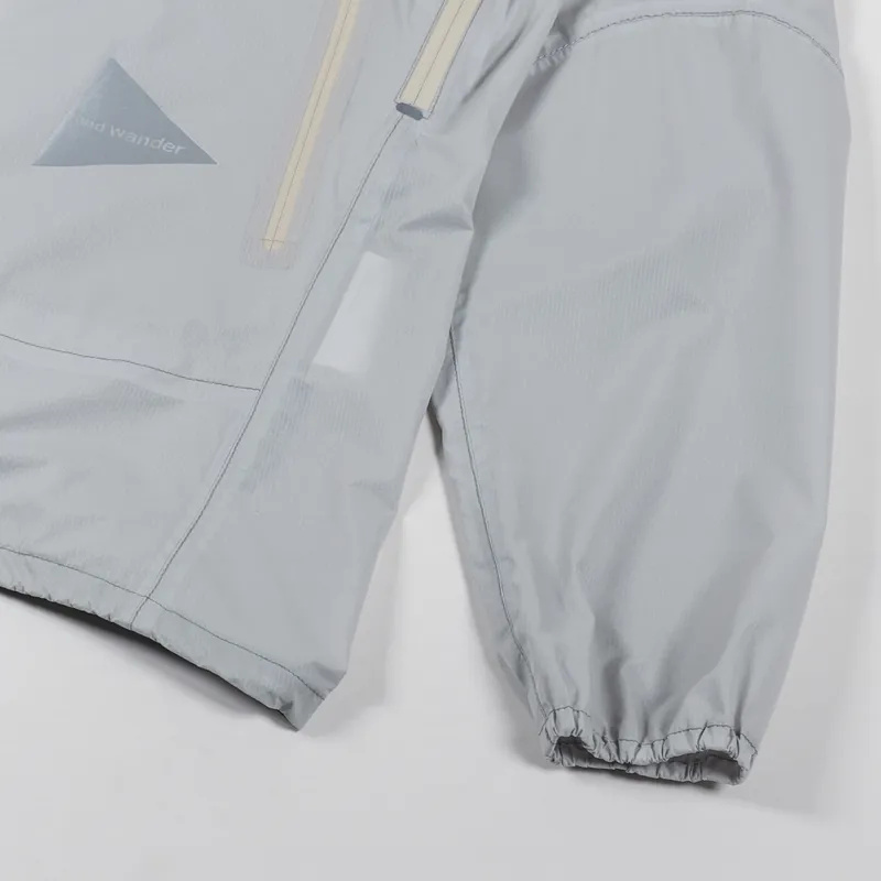 And Wander 3L UL Rain Jacket Light Grey-6