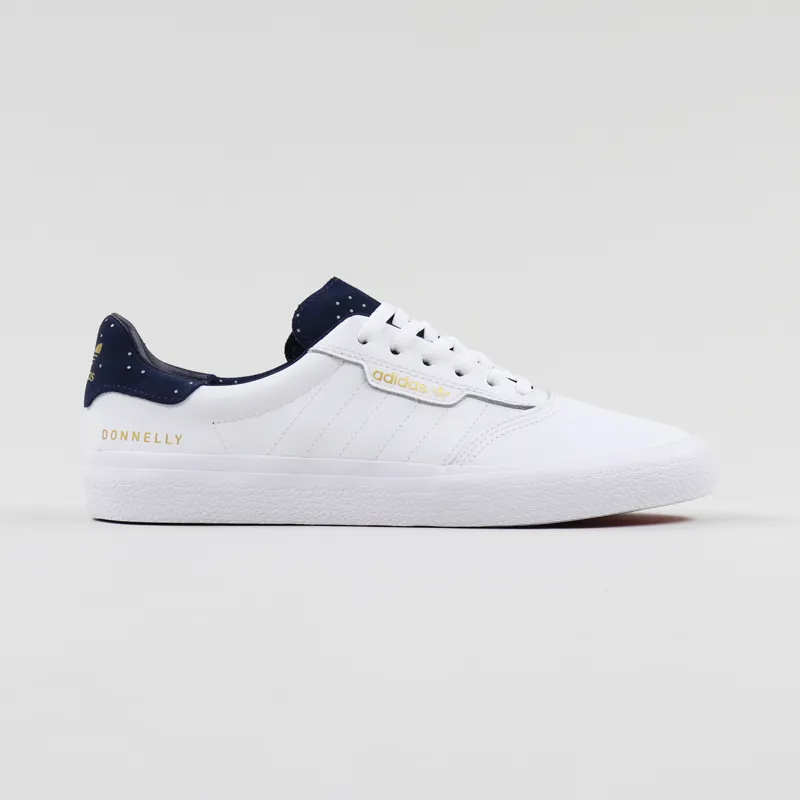 Adidas Skateboarding Mens 3MC Jake Donnelly Shoes White Navy Gold