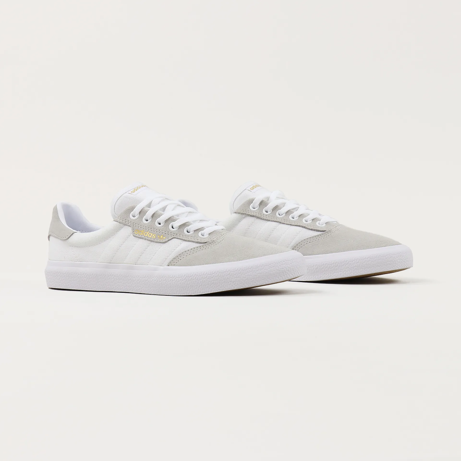 Adidas Skateboarding Mens 3MC Suede Canvas Shoes White Gold