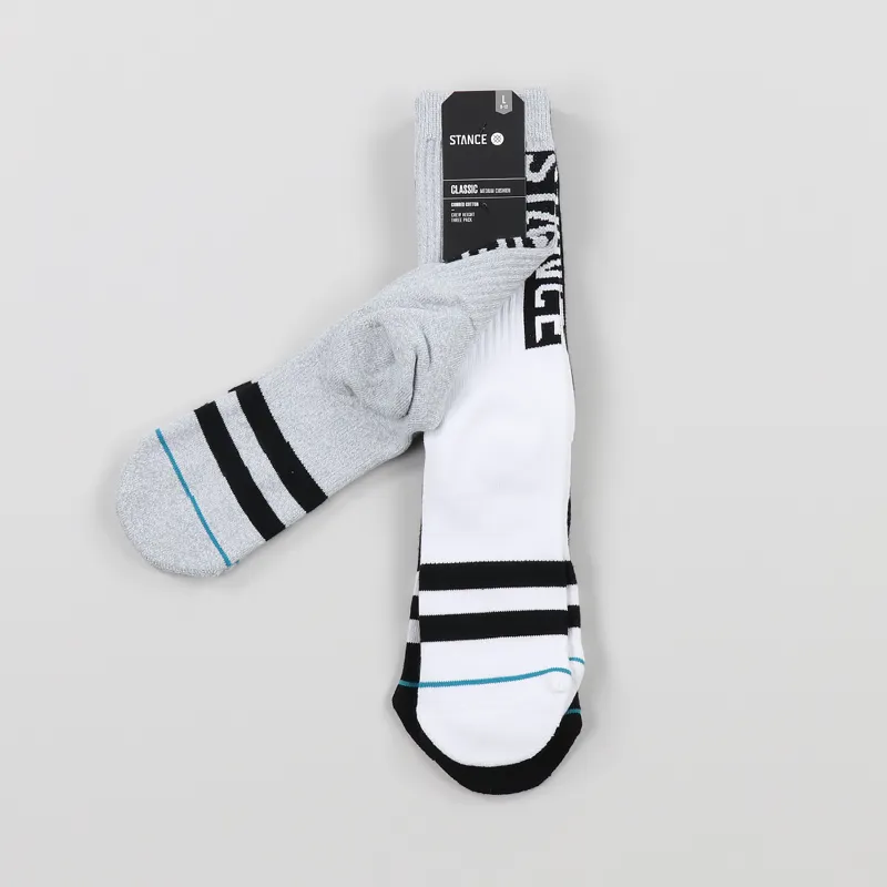 Stance 3 Pack Solid Socks Black White Grey-1