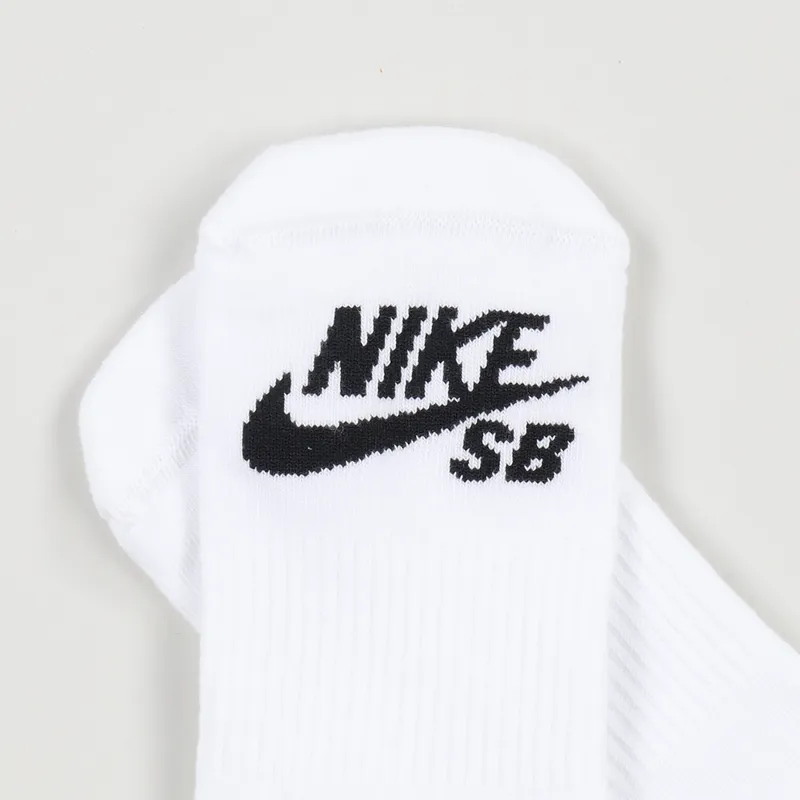 Nike SB 3 Pack No Show Socks White Black-2