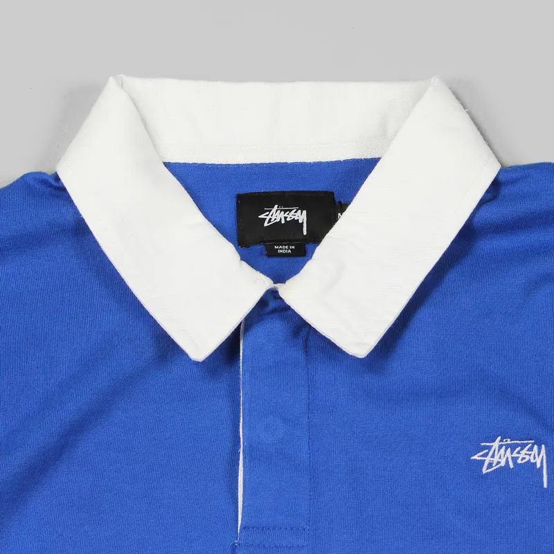Stussy 3 Tone Polo Shirt Navy White Red-1