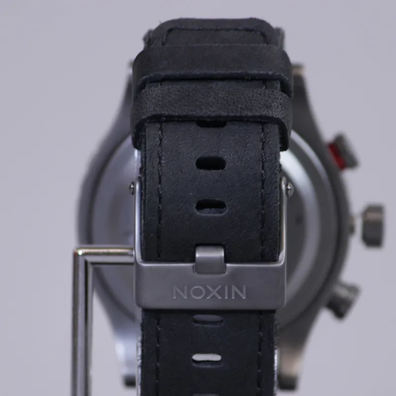 Nixon 48-20 Chrono Leather Watch Gunmetal White-3
