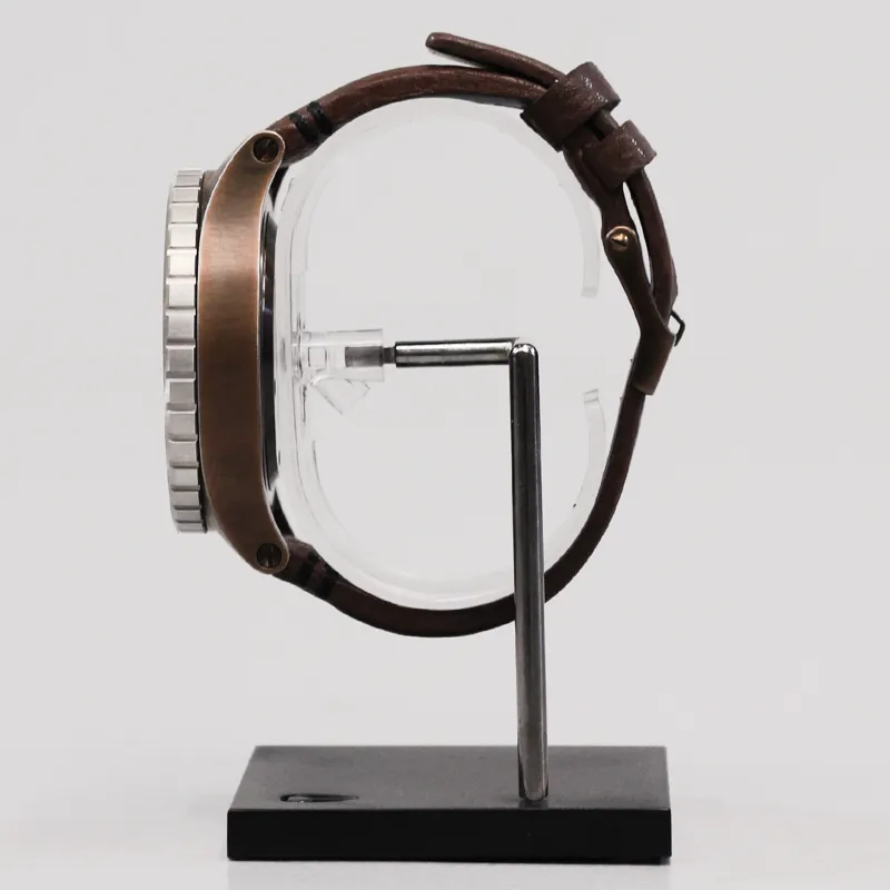 Nixon 48-20 Chrono Leather Watch Antique Copper Brown-3