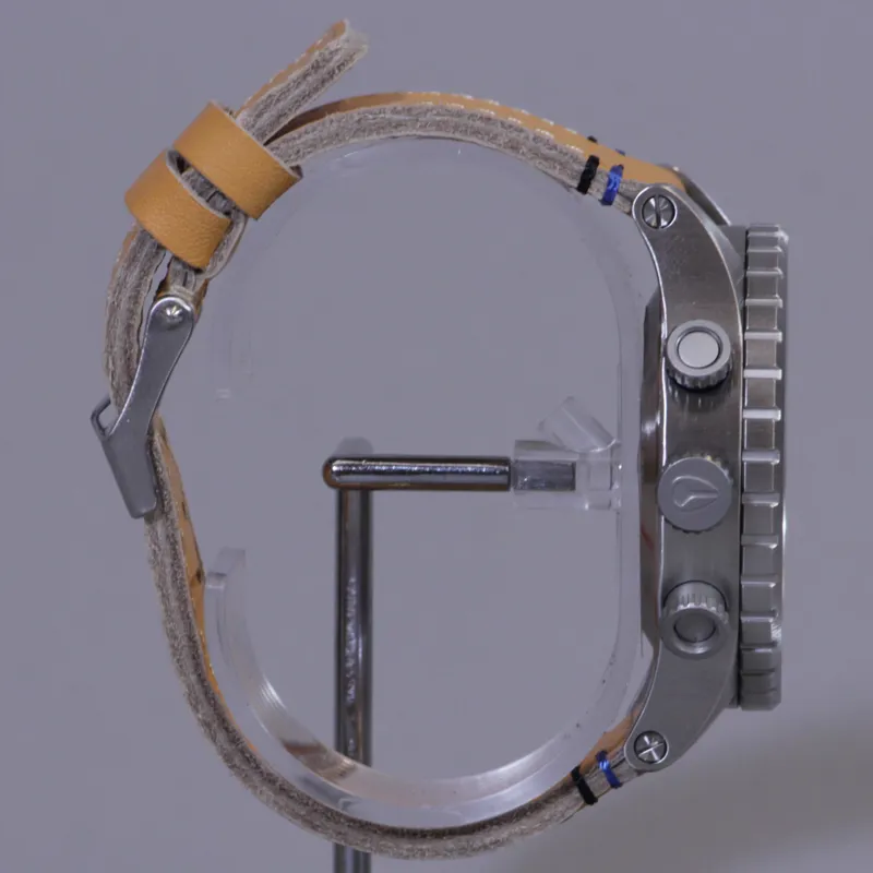 Nixon 48-20 Chrono Leather Watch Natural Black-2