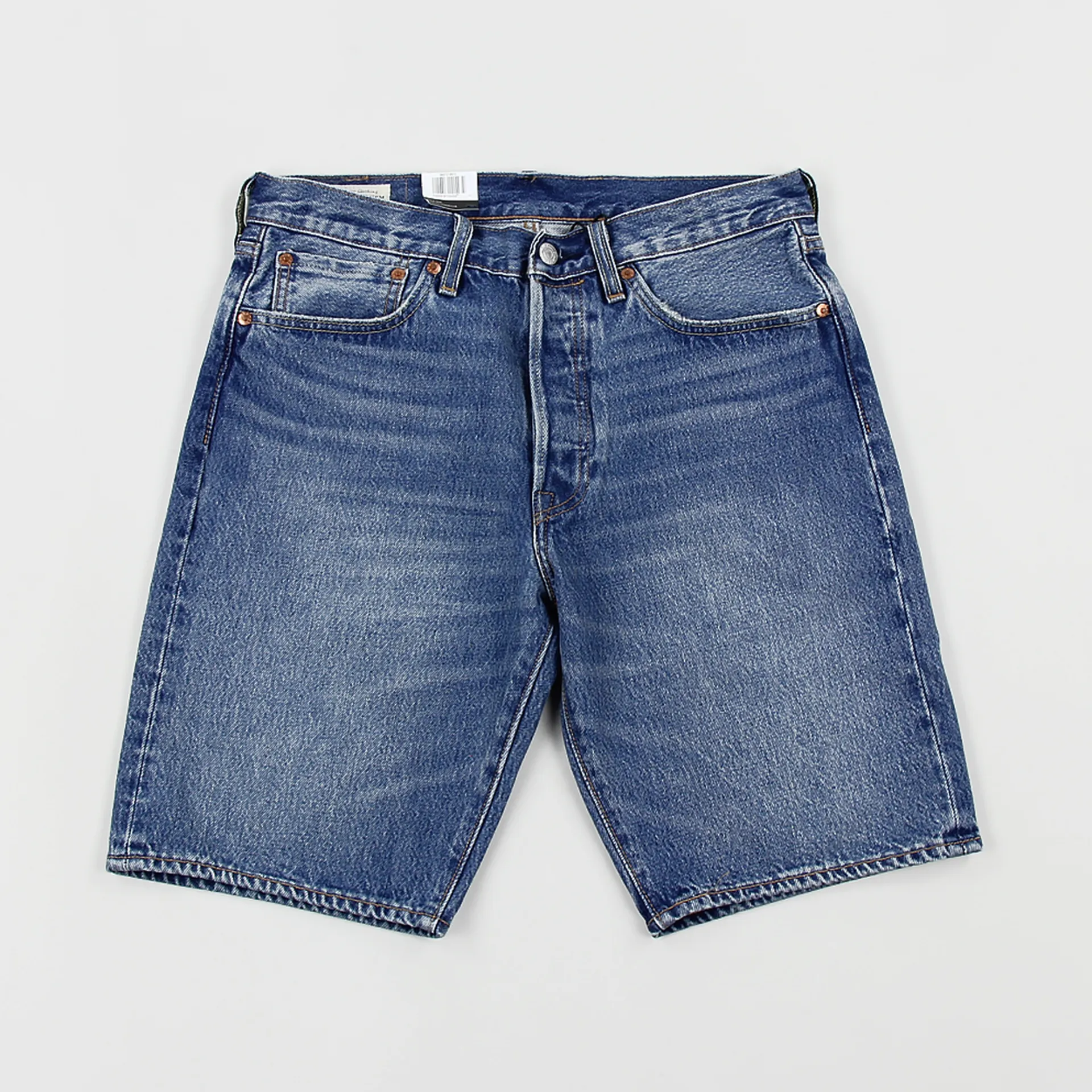 Levis Skate Mens 501 Hemmed Denim Jean Shorts Peanut Butter Blue