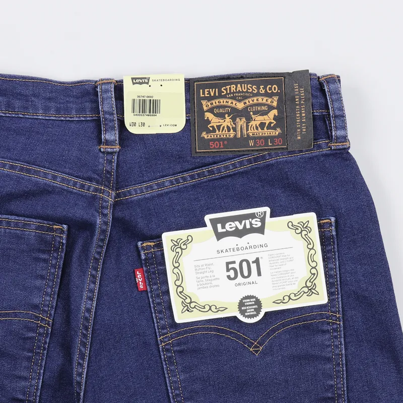Levis Skate 501 Original Fit Jeans Indigo Rinsed-5