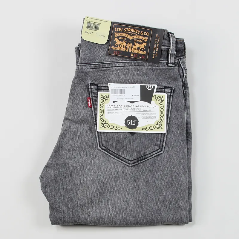 Levi Strauss Skateboarding Slim Tapered Leg 511 Jeans Chavez Grey