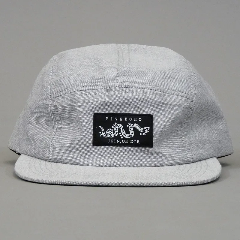 5Boro Join Or Die Five Panel Cap - Oxford Grey-2