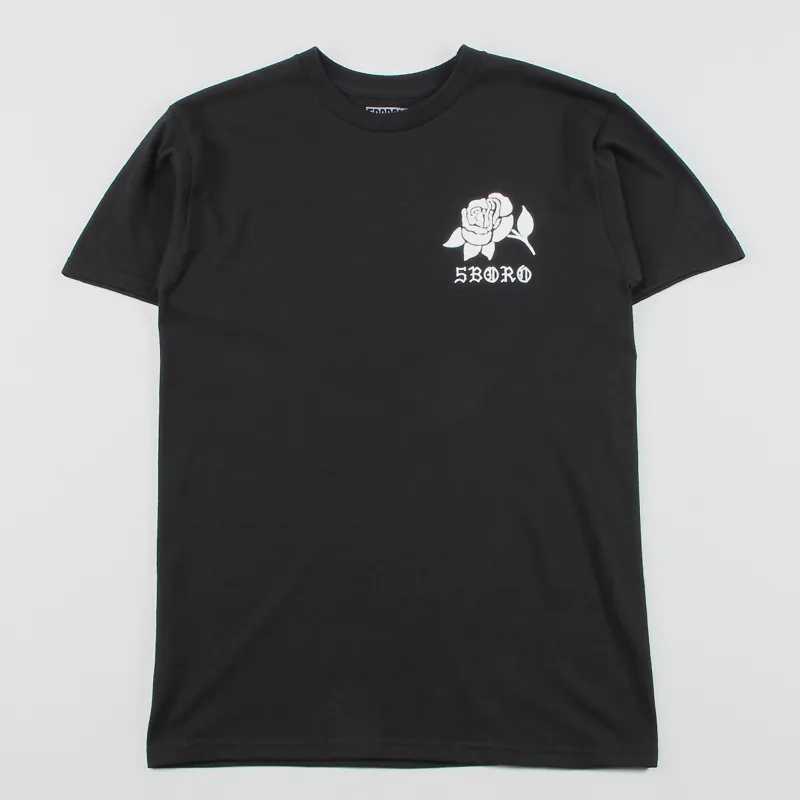 5Boro Rose T Shirt Black-1