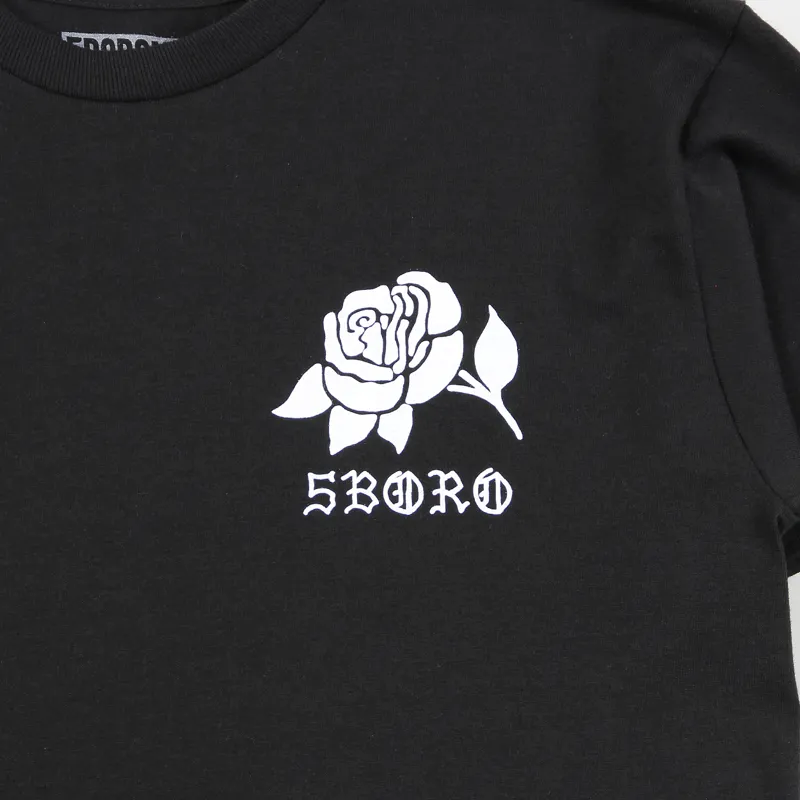 5Boro Rose T Shirt Black-2