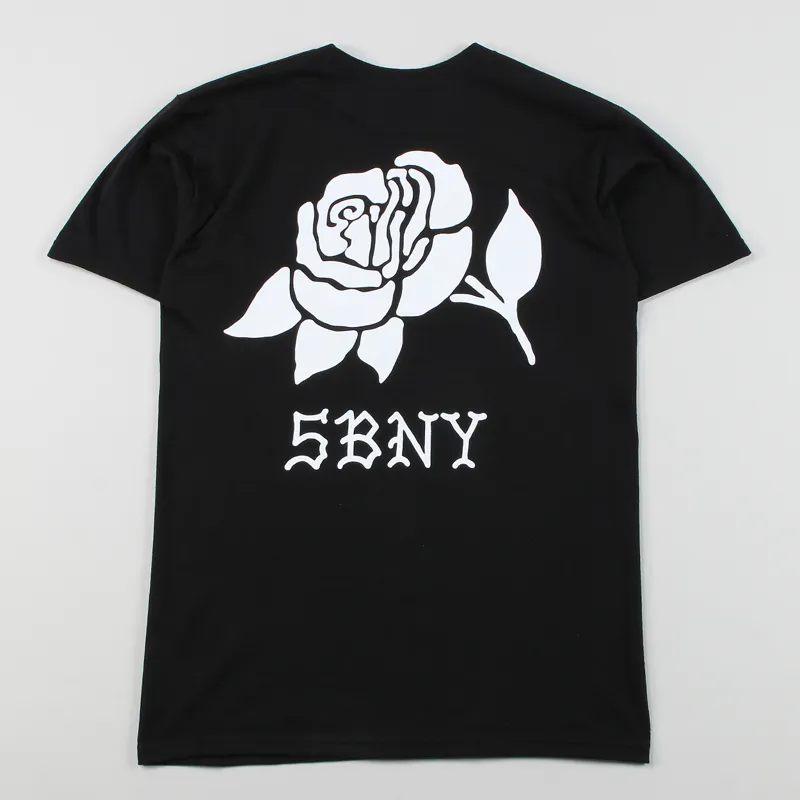 5Boro Rose T Shirt Black
