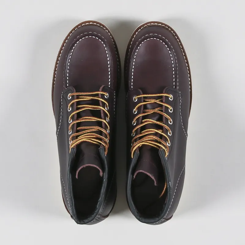 Red Wing Moc Toe Boots Black Cherry Excalibur Leather-2