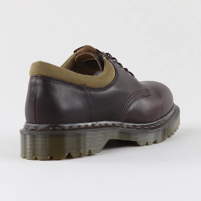 Dr Martens Made In England 8053 Antique Twill Shoes Chocolate Olive