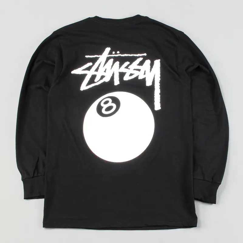 Stussy 8 Ball Long Sleeve T Shirt Black-2