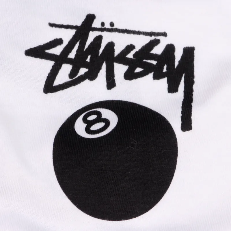 Stussy 8 Ball Back Print T Shirt White-1