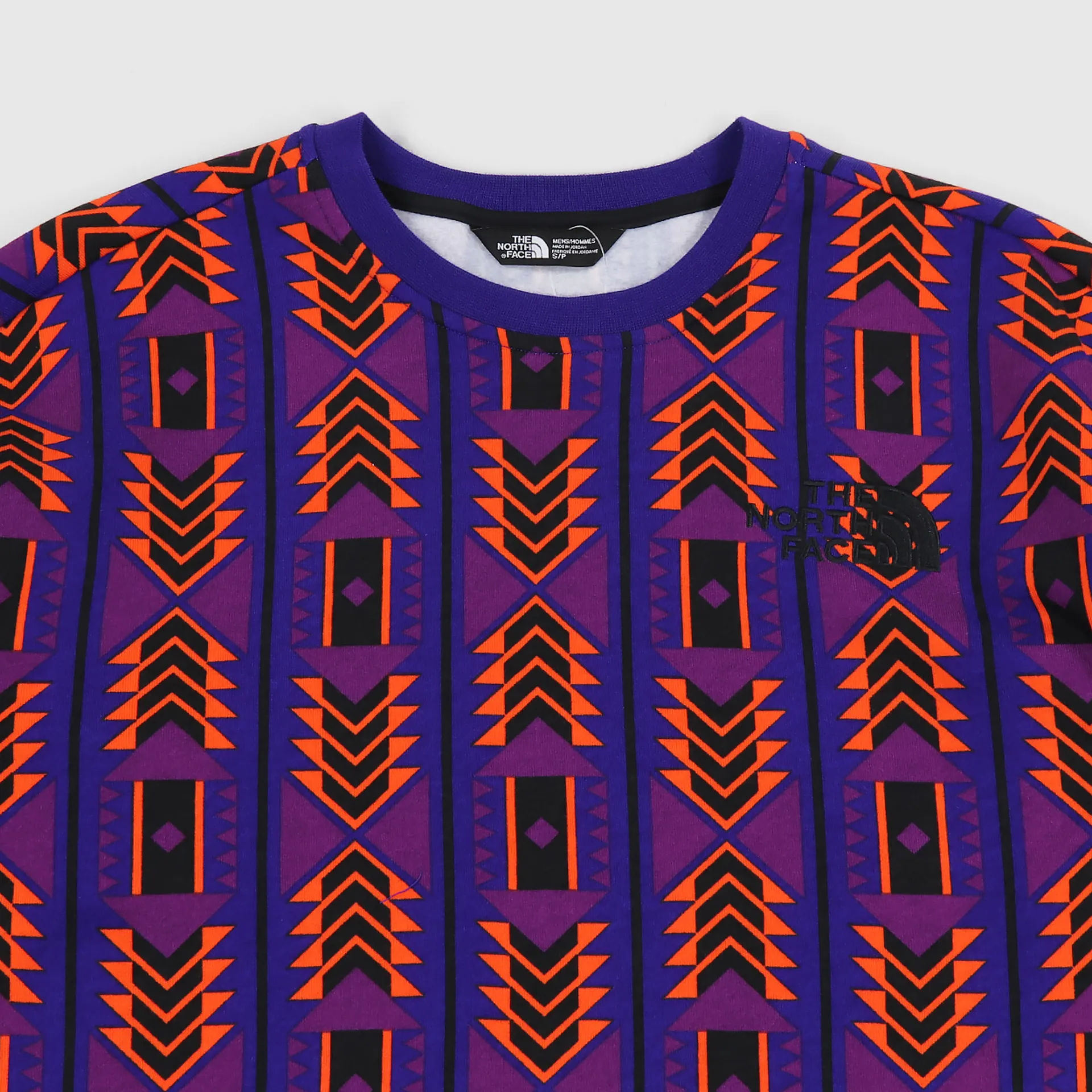 The North Face 92 Rage Pattern Fleece Crew Sweatshirt Aztec Blue