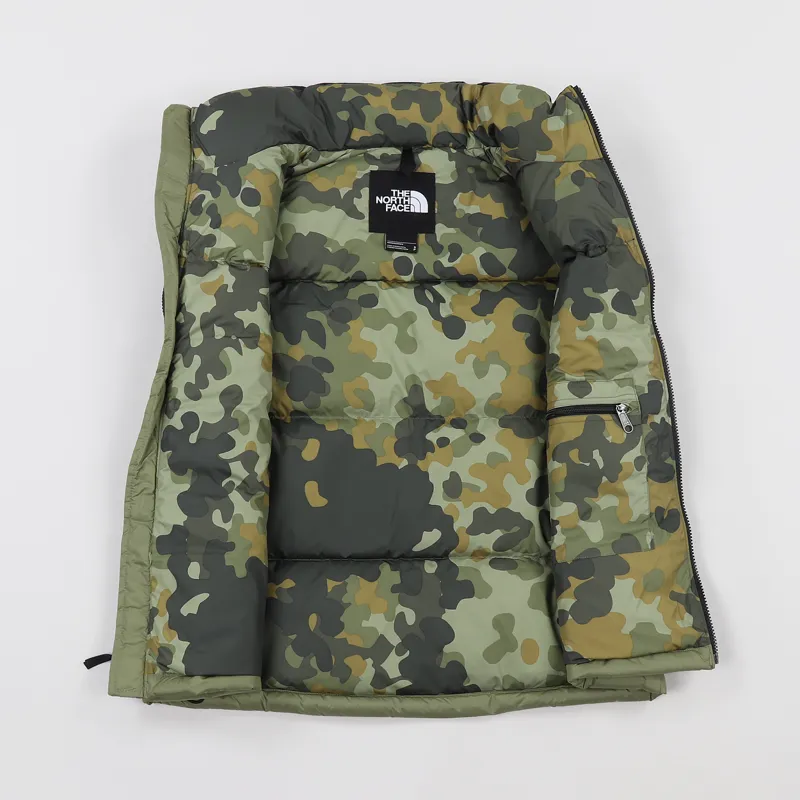 The North Face 1996 Retro Nuptse Vest New Taupe Green Macrofleck Print-2