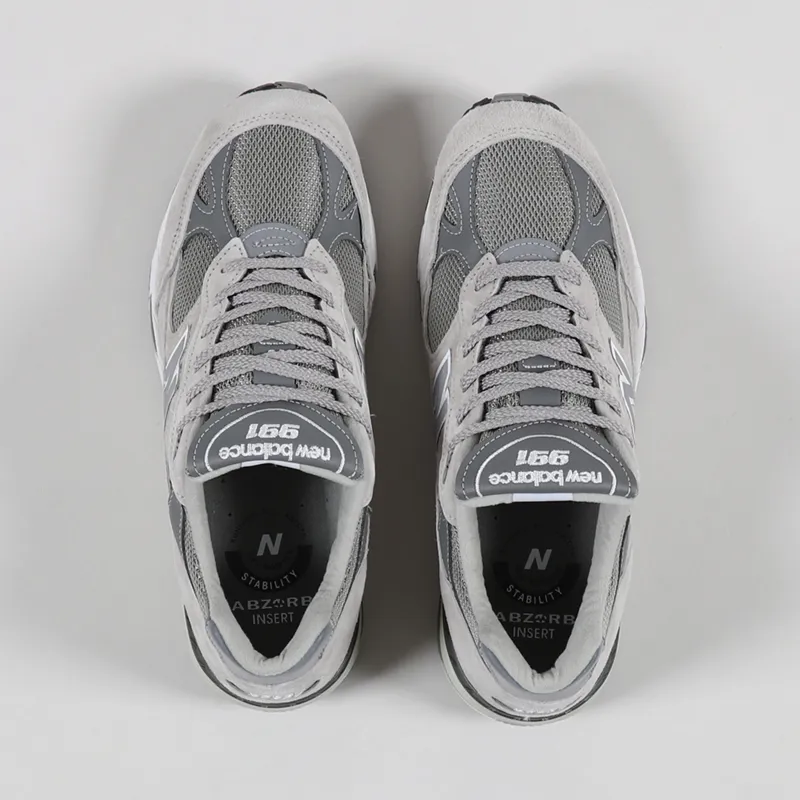 New Balance Made In UK 991 Shoes Grey White-3