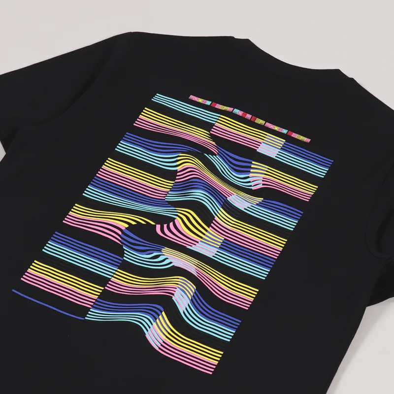 Fred Perry Abstract Wave Print T Shirt Black-2