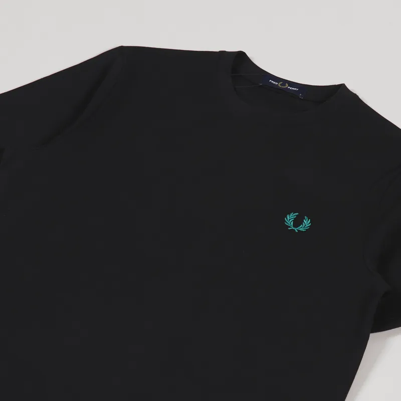 Fred Perry Abstract Wave Print T Shirt Black-3