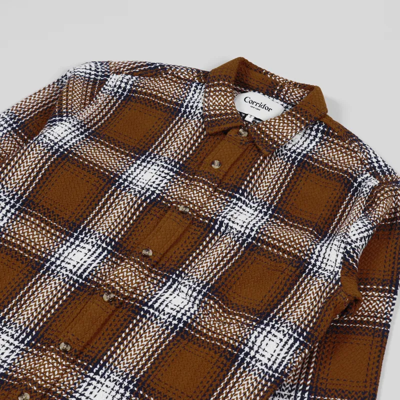Corridor Acid Plaid Shirt Umber-2